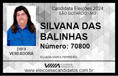 Candidato SILVANA DAS BALINHAS 2024 - SÃO GOTARDO - Eleições