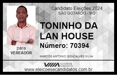 Candidato TONINHO DA LAN HOUSE 2024 - SÃO GOTARDO - Eleições