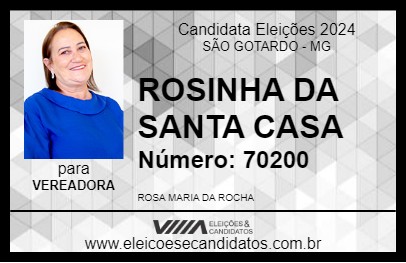 Candidato ROSINHA DA SANTA CASA 2024 - SÃO GOTARDO - Eleições