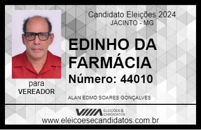 Candidato EDINHO DA FARMÁCIA 2024 - JACINTO - Eleições