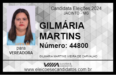 Candidato GILMÁRIA MARTINS 2024 - JACINTO - Eleições