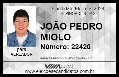 Candidato JOÃO PEDRO MIOLO 2024 - ALPINÓPOLIS - Eleições