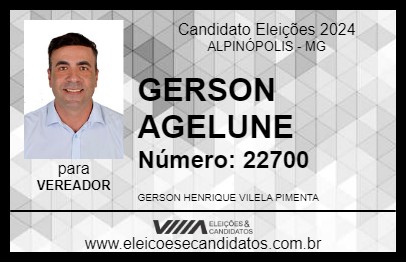 Candidato GERSON AGELUNE 2024 - ALPINÓPOLIS - Eleições