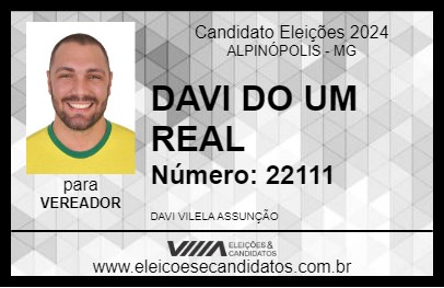 Candidato DAVI DO UM REAL 2024 - ALPINÓPOLIS - Eleições