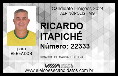 Candidato RICARDO ITAPICHÉ 2024 - ALPINÓPOLIS - Eleições