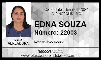 Candidato EDNA SOUZA 2024 - ALPINÓPOLIS - Eleições