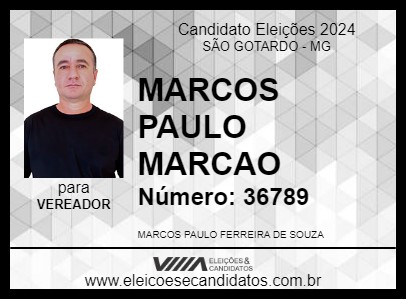 Candidato MARCOS PAULO MARCAO 2024 - SÃO GOTARDO - Eleições