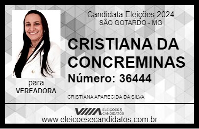 Candidato CRISTIANA DA CONCREMINAS 2024 - SÃO GOTARDO - Eleições