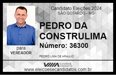 Candidato PEDRO DA CONSTRULIMA 2024 - SÃO GOTARDO - Eleições