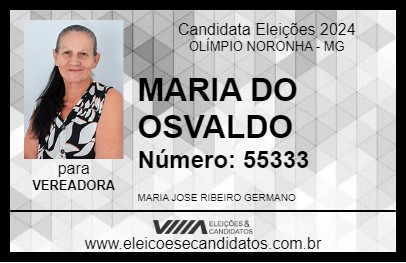 Candidato MARIA DO OSVALDO 2024 - OLÍMPIO NORONHA - Eleições