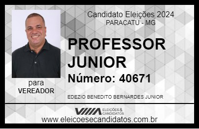 Candidato PROFESSOR JUNIOR 2024 - PARACATU - Eleições