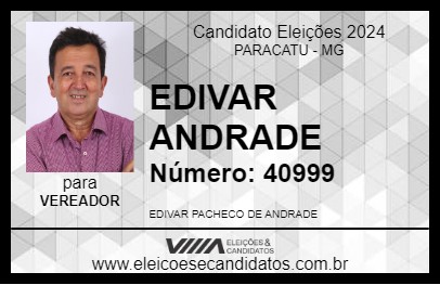 Candidato EDIVAR ANDRADE 2024 - PARACATU - Eleições