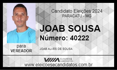 Candidato JOAB SOUSA 2024 - PARACATU - Eleições