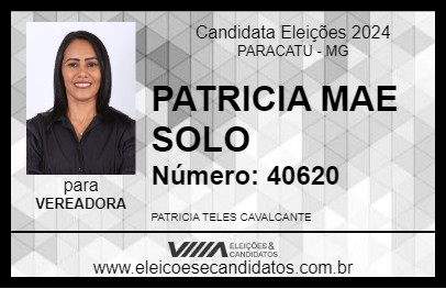 Candidato PATRICIA MAE SOLO 2024 - PARACATU - Eleições