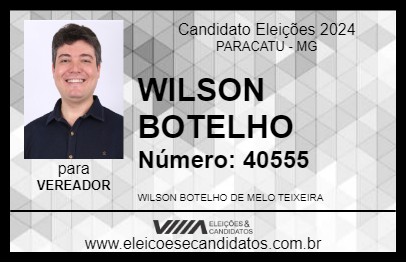 Candidato WILSON BOTELHO 2024 - PARACATU - Eleições