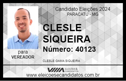 Candidato CLESLE SIQUEIRA 2024 - PARACATU - Eleições