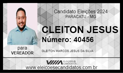 Candidato CLEITON JESUS 2024 - PARACATU - Eleições