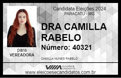 Candidato DRA CAMILLA RABELO 2024 - PARACATU - Eleições