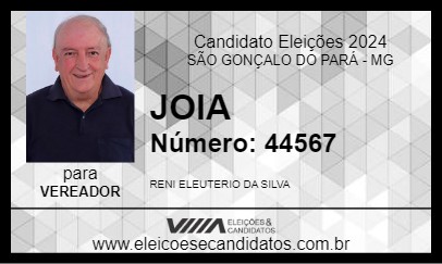 Candidato JOIA 2024 - SÃO GONÇALO DO PARÁ - Eleições