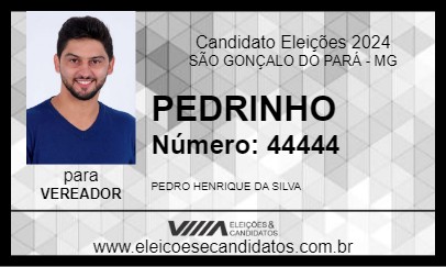 Candidato PEDRINHO 2024 - SÃO GONÇALO DO PARÁ - Eleições