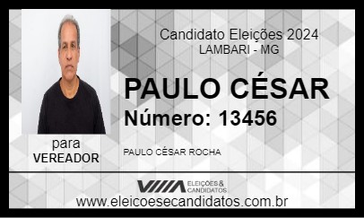 Candidato PAULO CÉSAR 2024 - LAMBARI - Eleições