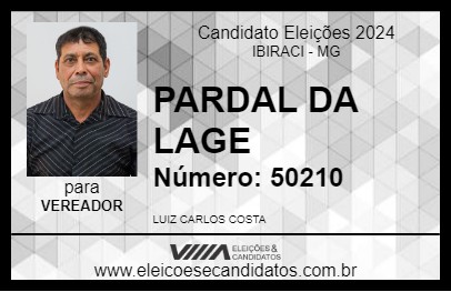 Candidato PARDAL DA LAGE 2024 - IBIRACI - Eleições