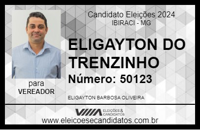 Candidato ELIGAYTON DO TRENZINHO 2024 - IBIRACI - Eleições