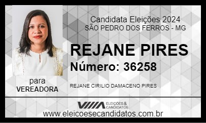 Candidato REJANE PIRES 2024 - SÃO PEDRO DOS FERROS - Eleições