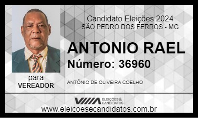 Candidato ANTONIO RAEL 2024 - SÃO PEDRO DOS FERROS - Eleições