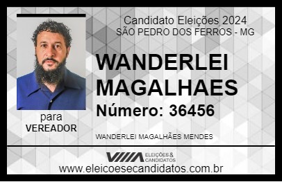 Candidato WANDERLEI MAGALHAES 2024 - SÃO PEDRO DOS FERROS - Eleições