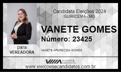 Candidato VANETE GOMES 2024 - GUIRICEMA - Eleições