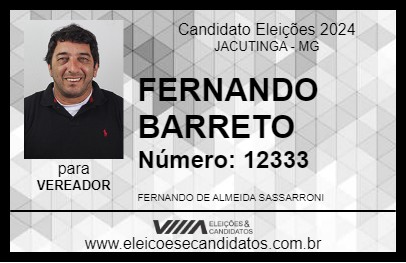 Candidato FERNANDO BARRETO 2024 - JACUTINGA - Eleições