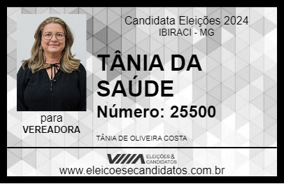 Candidato TÂNIA DA SAÚDE 2024 - IBIRACI - Eleições