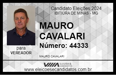 Candidato MAURO CAVALARI 2024 - IBITIÚRA DE MINAS - Eleições