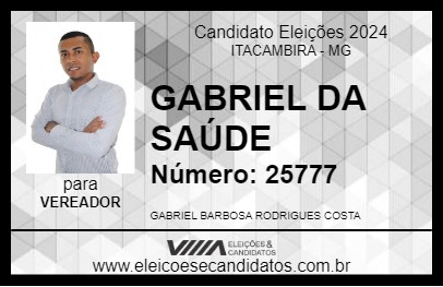 Candidato GABRIEL DA SAÚDE 2024 - ITACAMBIRA - Eleições