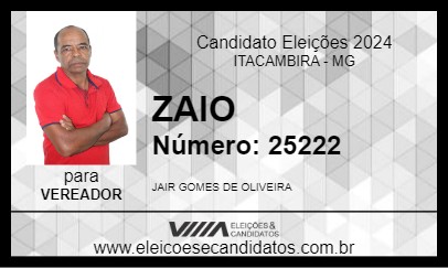 Candidato ZAIO 2024 - ITACAMBIRA - Eleições