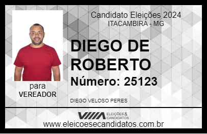 Candidato DIEGO DE ROBERTO 2024 - ITACAMBIRA - Eleições