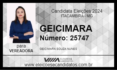 Candidato GEICIMARA 2024 - ITACAMBIRA - Eleições