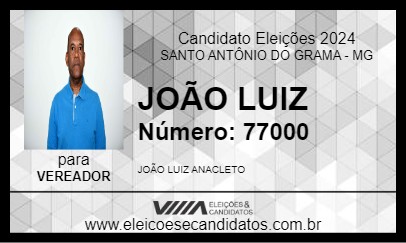 Candidato JOÃO LUIZ 2024 - SANTO ANTÔNIO DO GRAMA - Eleições