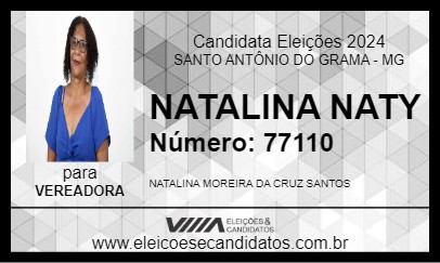 Candidato NATALINA NATY 2024 - SANTO ANTÔNIO DO GRAMA - Eleições