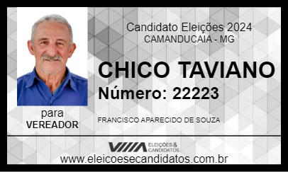 Candidato CHICO TAVIANO 2024 - CAMANDUCAIA - Eleições