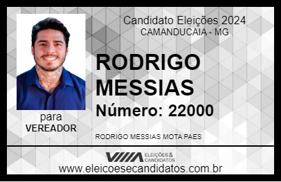 Candidato RODRIGO MESSIAS 2024 - CAMANDUCAIA - Eleições