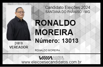 Candidato RONALDO MOREIRA 2024 - SANTANA DO PARAÍSO - Eleições