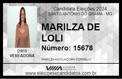 Candidato MARILZA DE LOLI 2024 - SANTO ANTÔNIO DO GRAMA - Eleições