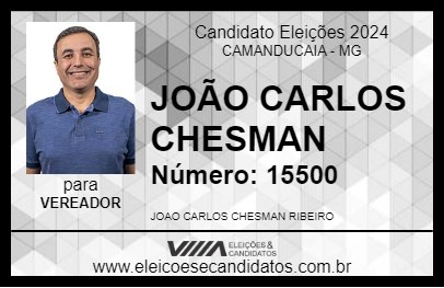 Candidato JOÃO CARLOS CHESMAN 2024 - CAMANDUCAIA - Eleições