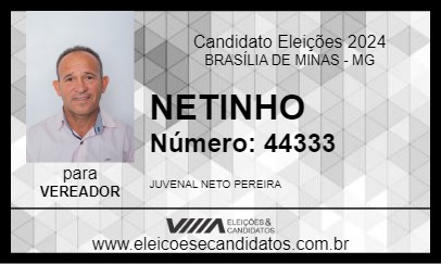 Candidato NETINHO 2024 - BRASÍLIA DE MINAS - Eleições