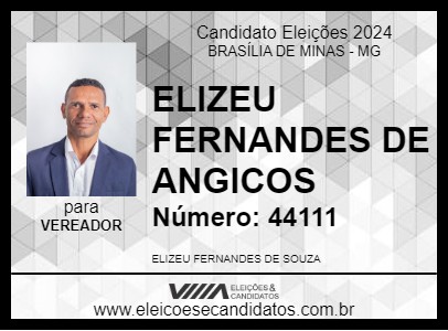 Candidato ELIZEU FERNANDES DE ANGICOS 2024 - BRASÍLIA DE MINAS - Eleições