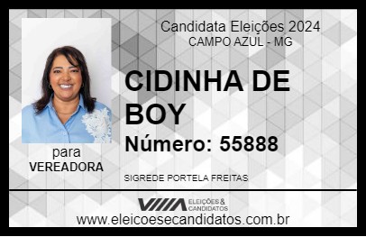 Candidato CIDINHA DE BOY 2024 - CAMPO AZUL - Eleições