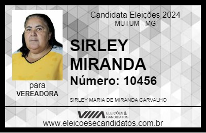 Candidato SIRLEY MIRANDA 2024 - MUTUM - Eleições