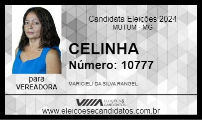 Candidato CELINHA 2024 - MUTUM - Eleições